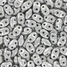 Matubo MiniDuo Perlen 4x2.5mm Matte - metallic silver